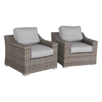 Fully Assembled Patio Chair With Cushions 2 Grey Mix Wicker
