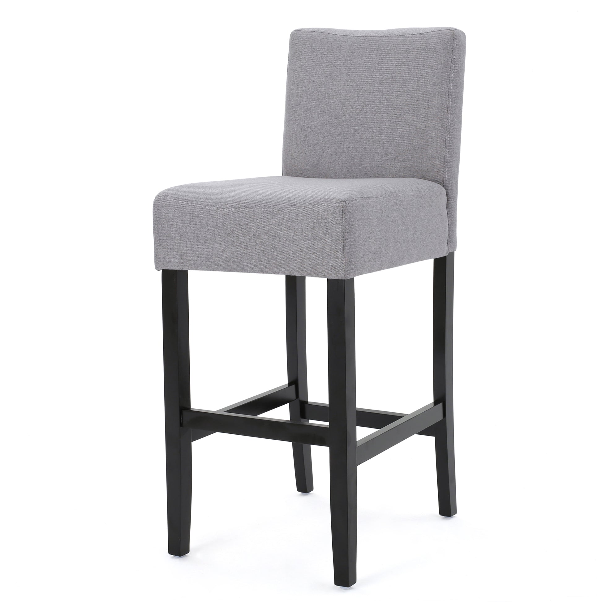 30 Inch Fabric Barstool With Solid Wood Frame Set Of 2 Light Grey Set Of 2 Fabric