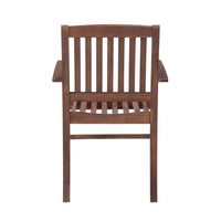 Patio Dining Chair Set Of 2, Solid Wood Indoor Outdoor Furniture Brown Brown Acacia Wood