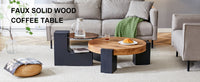 The Detachable Double Decker Coffee Table, The Stylish Design Is More Precious, And The Detachable Design Can Make The Use Of Space More Flexible And Suitable For Various Scenes. Black,Wood Mdf