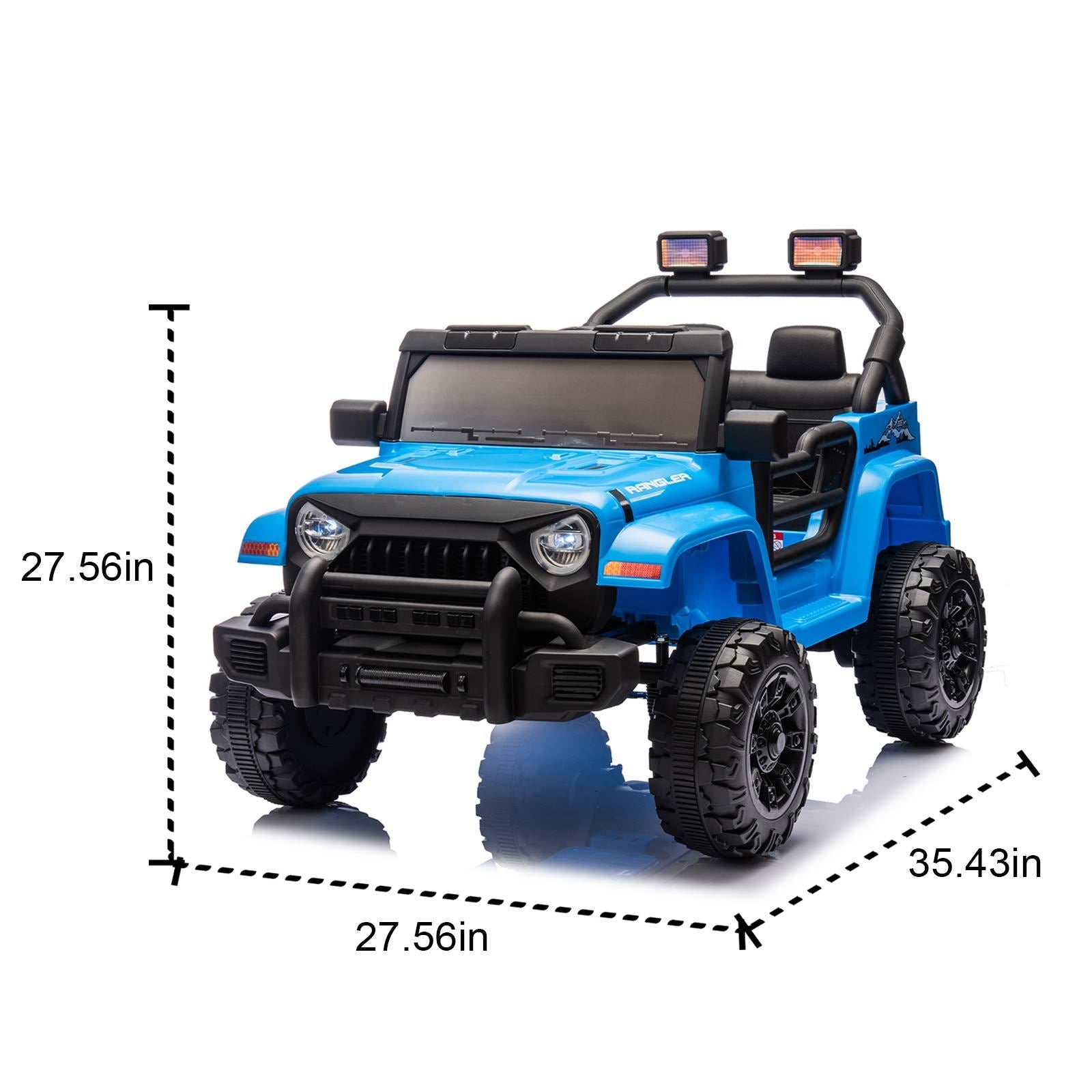 12V Kids Ride On Electric Car W Parents Control,Dual Drive, Four Wheel Suspension,With Music,Bluetooth,Mp3,Usb,With Headlights, Steering Wheel Quick Release,Slow Start For Kids Aged 3 8. Blue 50 99 Lbs Polypropylene