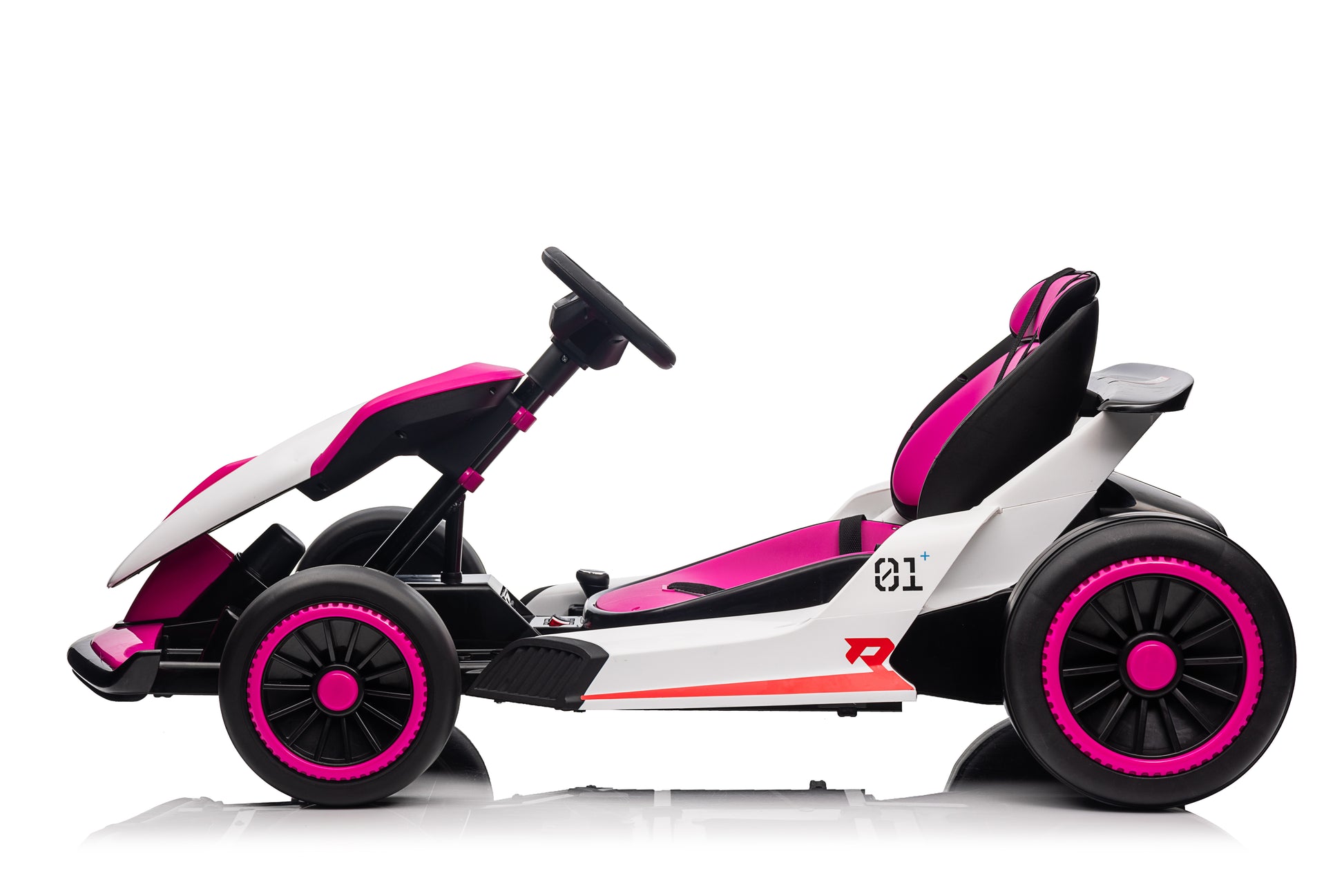 Ride On Go Kart For Kids, 24V7Ah Battery 150W*2 Motors, High Speed Drifting Car, Forward And Backward, Bluetooth, Slow Start Function,High Low Speeds,Music,Mp3,Usb, Horn,Max Load 110Lbs,Pink Pink