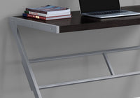 Computer Desk, Home Office, Laptop, 48"L, Work, Brown Laminate, Grey Metal, Contemporary, Modern Espresso Mdf