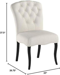 Dining Chair Black White Wood Fabric