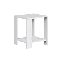 "End Table 1Set Of 2Table ""Modern White Side Table With Lower Shelf Sleek, Space Saving End Table For Living Room Or Bedroom White Solid Wood