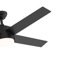 52" Integrated Led Light Matte Black Blade Ceiling Fan With Remote Control With 4 Blades Matte Black Plywood