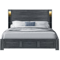 Aya Dark Grey King Bed Dark Gray Solid Wood Mdf