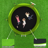 8Ft Trampoline Green Green Metal