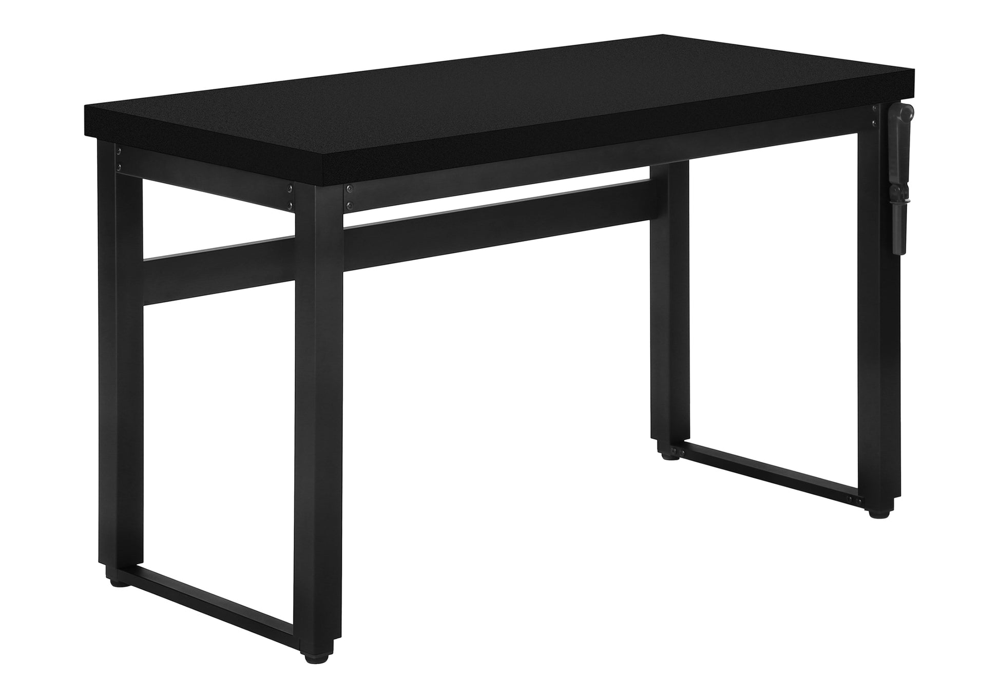 Computer Desk, Home Office, Standing, Adjustable, 48"L, Work, Laptop, Black Laminate, Black Metal, Contemporary, Modern Black Particle Board