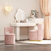 360 Round Swivel Chair With Storage Under Seat, Comfy Chair For Living Room Bedroom Reading Room Pink Pink Primary Living Space Modern Eucalyptus Foam Chenille