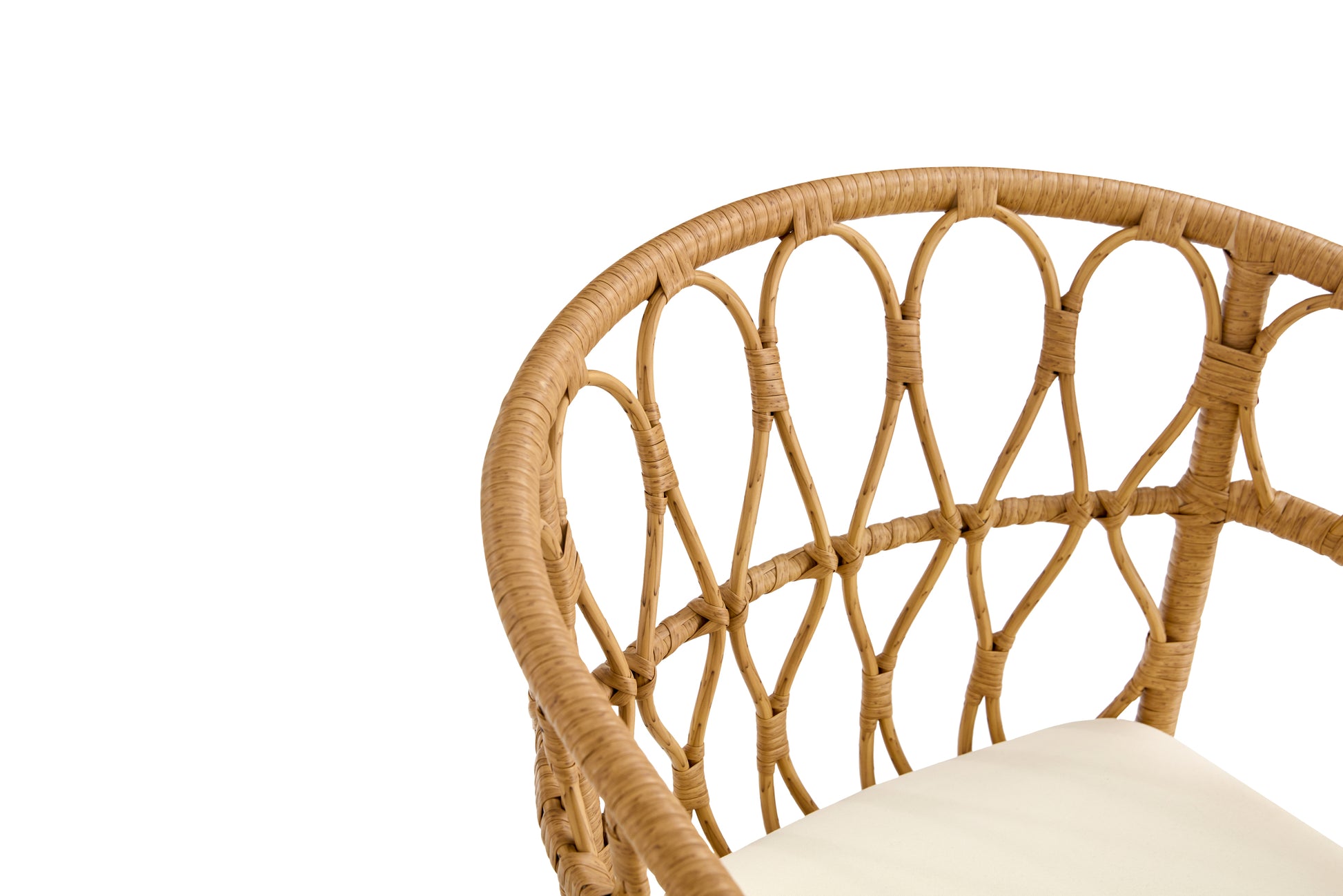 Outdoor Dinner Simple Bamboo Woven Chair 4 Yes Antique Brown Water Resistant Cushion Antique Pe Rattan Iron
