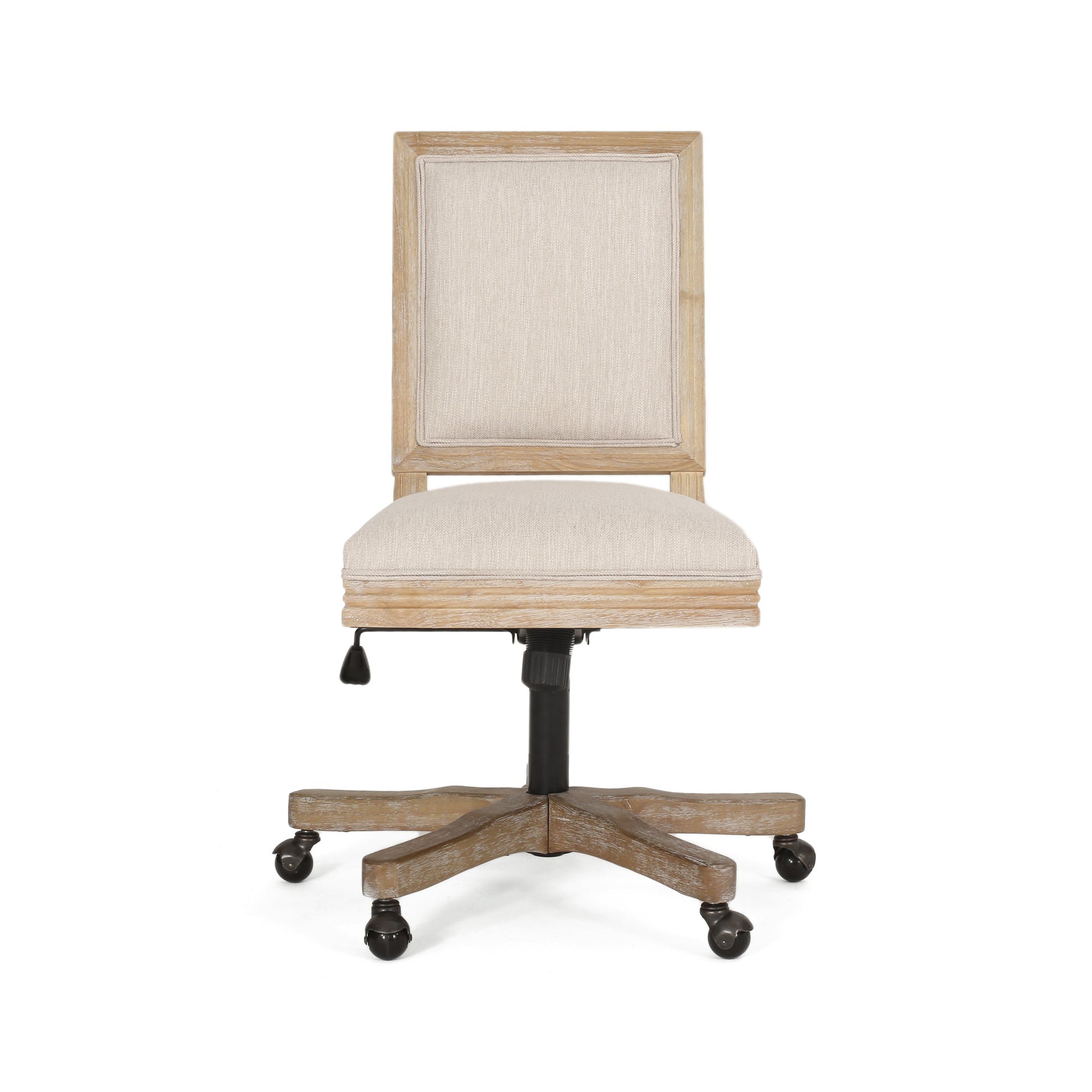 Swivel&Lift Office Chair Beige Natural Fabric