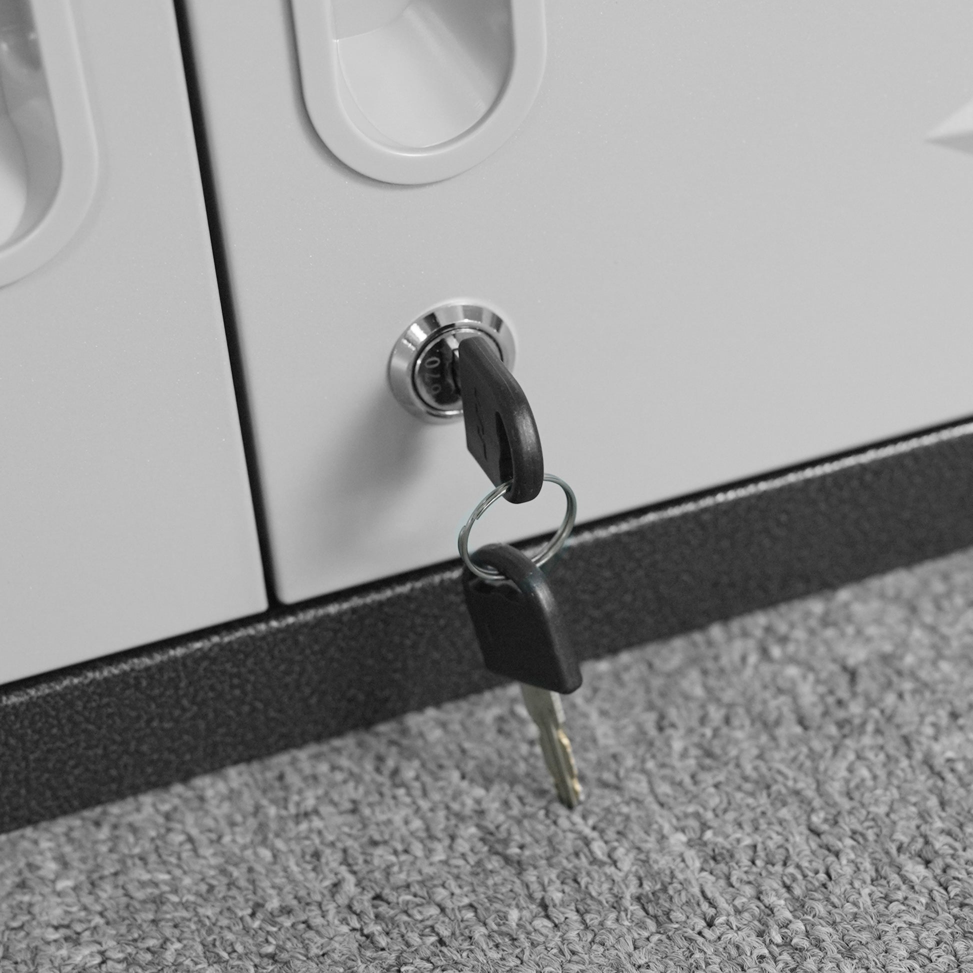 Heavy Duty Metal Garage Storage Cabinet With Wheels Sturdy And Durable Tool Storage Cabinet For Garage, Office, And Home Organizer Solutions Black Gray Steel