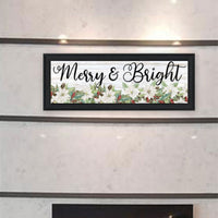 "Merry & Bright Holiday Happy Holidays To You" Framed Wall Art For Living Room, Wall Art Print For Home Decor, Bedroom Wall Art By Cindy Jacobs Multicolor Wood Paper