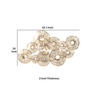 Contemporary Style Metal Wall Art With Coral Pattern Design, Gold Gold Metal