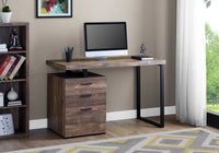 Computer Desk, Home Office, Laptop, Left, Right Set Up, Storage Drawers, 48"L, Work, Brown Laminate, Black Metal, Contemporary, Modern Brown Particle Board