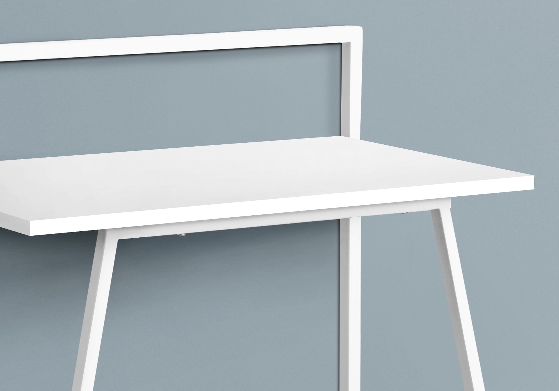 Computer Desk, Home Office, Laptop, 30"L, Work, White Laminate, White Metal, Contemporary, Modern White Mdf