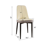 A Set Of 4 Dining Chair, Modern Style Chair Made Of High Quality Pu Leather Fabric With Thick Soft Cushions, Black Metal Leg Kitchen Chair, Dining Room Kitchen Dining Chair Beige And Grey Metal