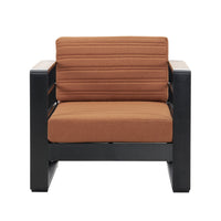 Giovanna Club Chair Orange Fabric Metal