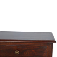 Solid Wood Turned Occasional Table Brown Brown Contemporary Freestanding Mango Rectangular Drawers Coffee & End Tables Lacquered Rectangular Solid Wood