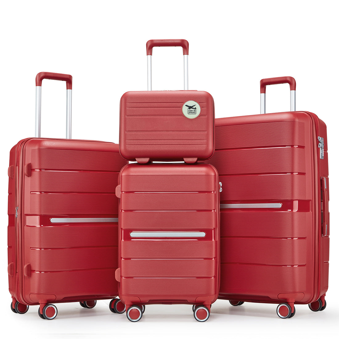 Luggage Sets 4 Piece 14 20 24 28 Pp Lightweight & Durable Expandable Suitcase Wine Red Polypropylene