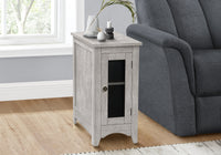 Accent Table, End, Side Table, Narrow, Nightstand, Bedroom, Lamp, Storage, Grey Veneer, Transitional Gray Wash Mdf