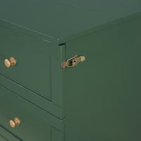 Full Size Murphy Bed With Large Drawers,Green Full Green Plywood