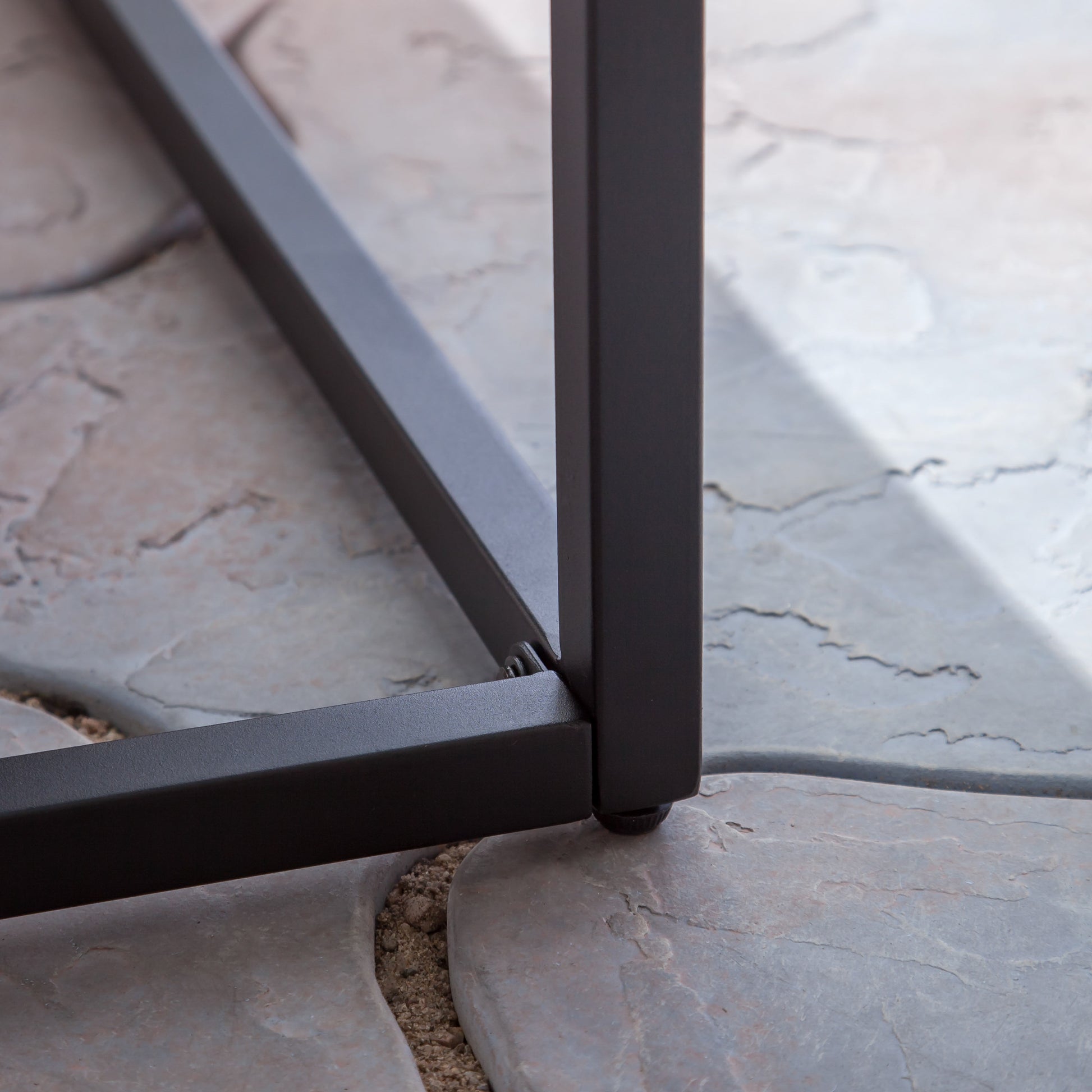 Jeco Industrial Wood And Metal Bench Grey Acacia Wood
