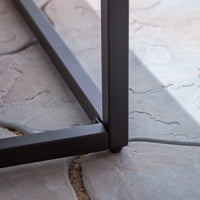 Jeco Industrial Wood And Metal Bench Grey Acacia Wood