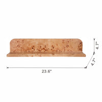 23.6X4.7X4.7" Burl Wood Floating Wall Shelf, Brown Brown Mdf