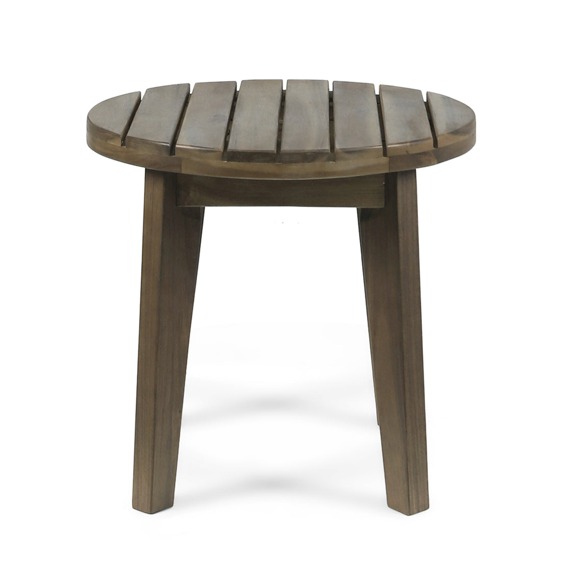 Outdoor 16" Acacia Wood Side Table, Gray Finish Grey Acacia Wood