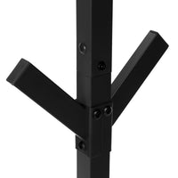 Coat Rack, Hall Tree, Free Standing, 8 Hooks, Entryway, 70"H, Bedroom, Black Metal, Contemporary, Modern Black Metal