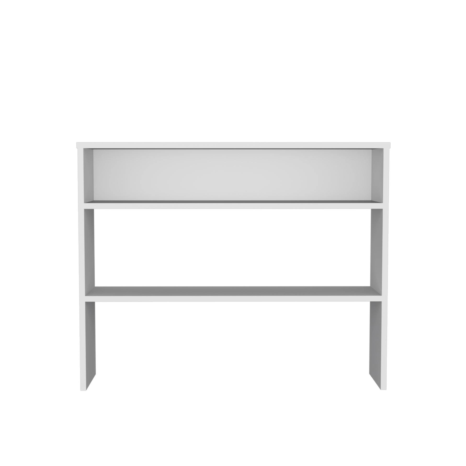 Being 39" Wide 2 Tier Shelf Narrow Console Table, Entryway Table White Computer Desk Office Modern Freestanding Rectangular Open Storage Computer Tables Rectangular Particle Board