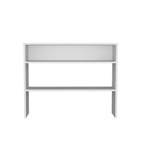 Being 39" Wide 2 Tier Shelf Narrow Console Table, Entryway Table White Computer Desk Office Modern Freestanding Rectangular Open Storage Computer Tables Rectangular Particle Board