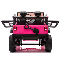 24V Two Seater Kids Ride On Truck Car W Parents Control,200W*2,Seat Width 20.28In,Four Wheel Suspension,Led Lights,Music,Mp3,Bluetooth,Two Independent Seat Belts,Suitable For Off Road For Kids Aged