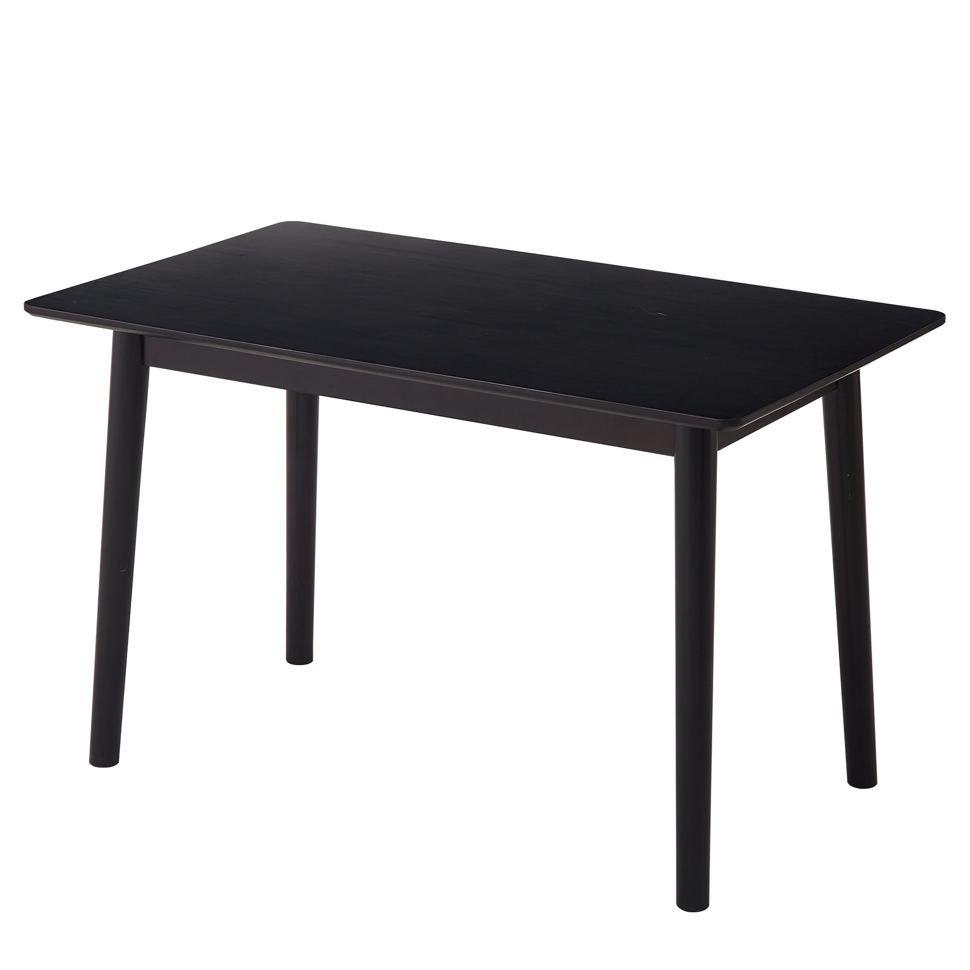 47 Inch Dining Table Black Solid Wood Kitchen Table Dining Table Suitable For Small Space Kitchen Table Modern Home Furniture Black Rubber Wood