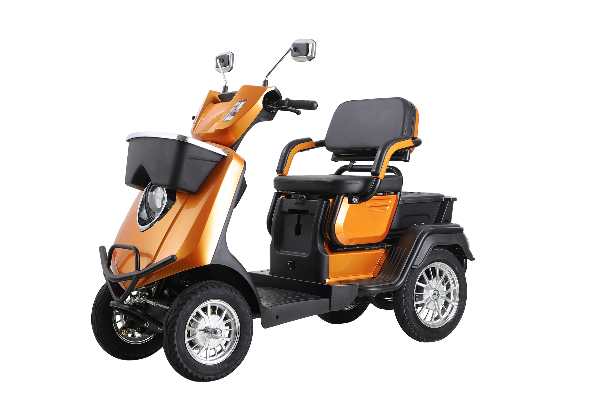 Heavy Duty 4 Wheel Mobility Scooters For Seniors & Adults 500Lbs Capacity Orange Abs Pc