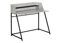 Computer Desk, Home Office, Laptop, Storage Shelves, 48"L, Work, Grey Laminate, Black Metal, Contemporary, Modern Grey Particle Board