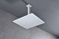 Rain Shower Head High Pressure Rainfall Showerhead Water Saving White Bathroom Stainless Steel