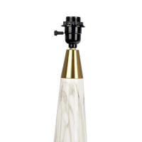 Enclave Hydro White Table Lamp With On Off Switch Faux Marble Base Fabric Shade Gold,White,White Marble Table&Floor Lamps Brass,Fabric,Metal
