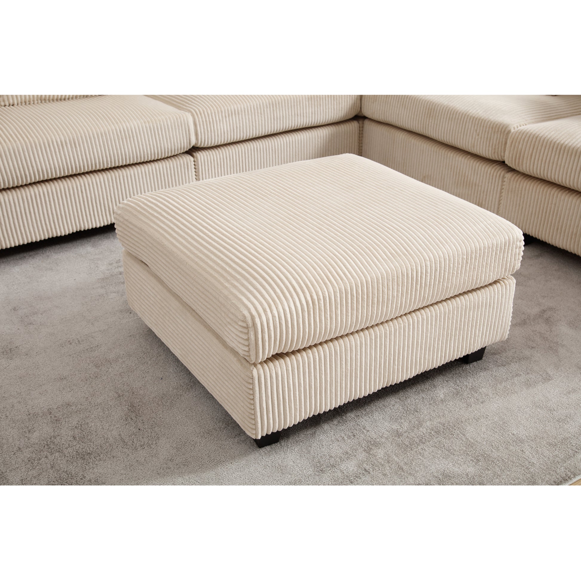 Arrival Oversized Modular Sectional Sofa Couch,Modern Minimalist Couches For Living Room,Free Combination Deep Seat Corner Couch For Living Room,Corduroy, Beige Beige Fabric 6 Seat