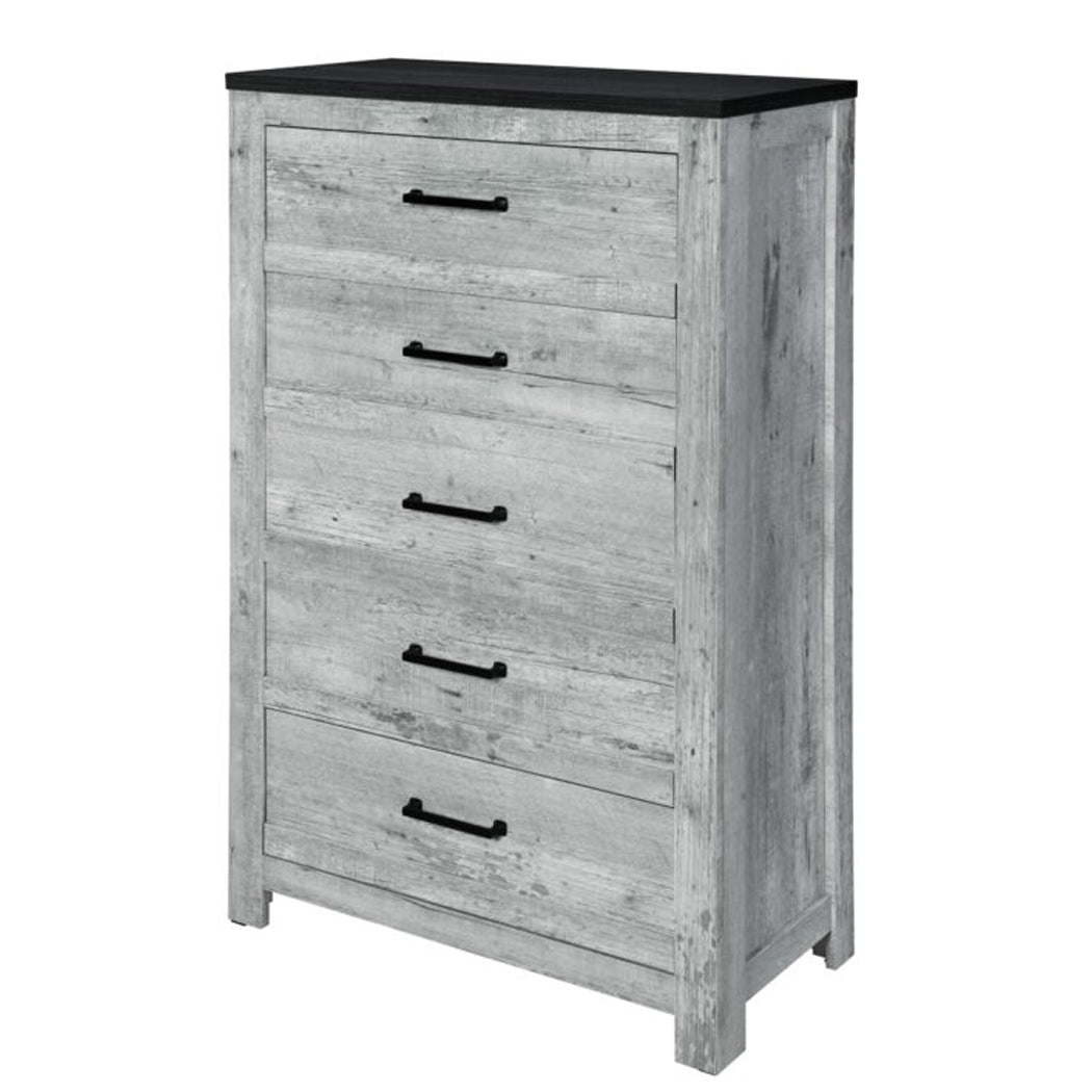 Kicks Grey Wash Chest Gray Wash Solid Wood Mdf