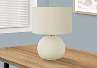 Lighting, 18"H, Table Lamp, Ivory Cream Shade, Cream Ceramic, Contemporary Cream Ceramic