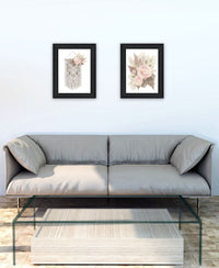 "Bohemian Macrame & Floral Arrangement" Framed Wall Art For Living Room, Wall Art Print For Home Decor, Bedroom Wall Art By House Fenway Multicolor Wood Paper