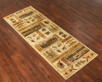 Woodland Gc Rst5602 Cream 2 Ft. 7 In. X 7 Ft. 3 In. Lodge Area Rug Cream Polypropylene