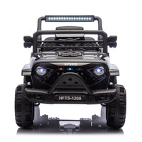 12V Kids Ride On Electric Truck Car W Parents Control,2Wd,Four Wheel Suspension,Early Education Function,Adjustable Volume,Usb,Mp3,Bluetooth,Microphone Jack,Power Display,Led Lights For Kids Aged 3. Black Polypropylene