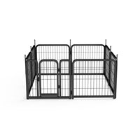 Dog Playpen Outdoor, 8 Panel Dog Fence 24" Pet Pen For Small Dogs Pet Exercise Pen For Puppy Rabbit Small Animals Portable Playpen For Rv Camping Garden Yard, Indoor. Black, 22.2'' W X 23.6'' H. Black Iron