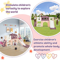 7 In 1 Toddler Slide Set, Freestanding Space Set With Slide, Kids Slide Playset Structure, Arch Tunnel And Basketball Hoop, Toy Storage Organizer For Toddlers, Kids Climbers Playground Purple 50 99 Lbs Cute 1 To 2 Years Hdpe Indoor & Outdoor Use