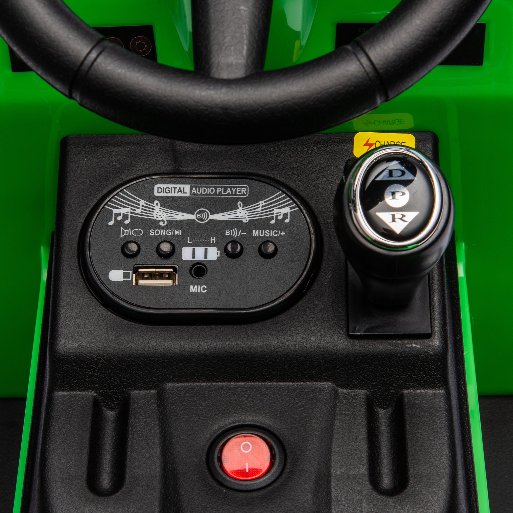12V Kids Ride On Electric Tractor Black Knight,Kids Ride On Toy.2Wd,Non Skid Tires, Steering Wheel, Foot Pedal,With Removable Storage Tug,Light,Bluetooth,Music,Mp3,Usb,Power Display For Kids Aged 3 . Green 50 99 Lbs Polypropylene