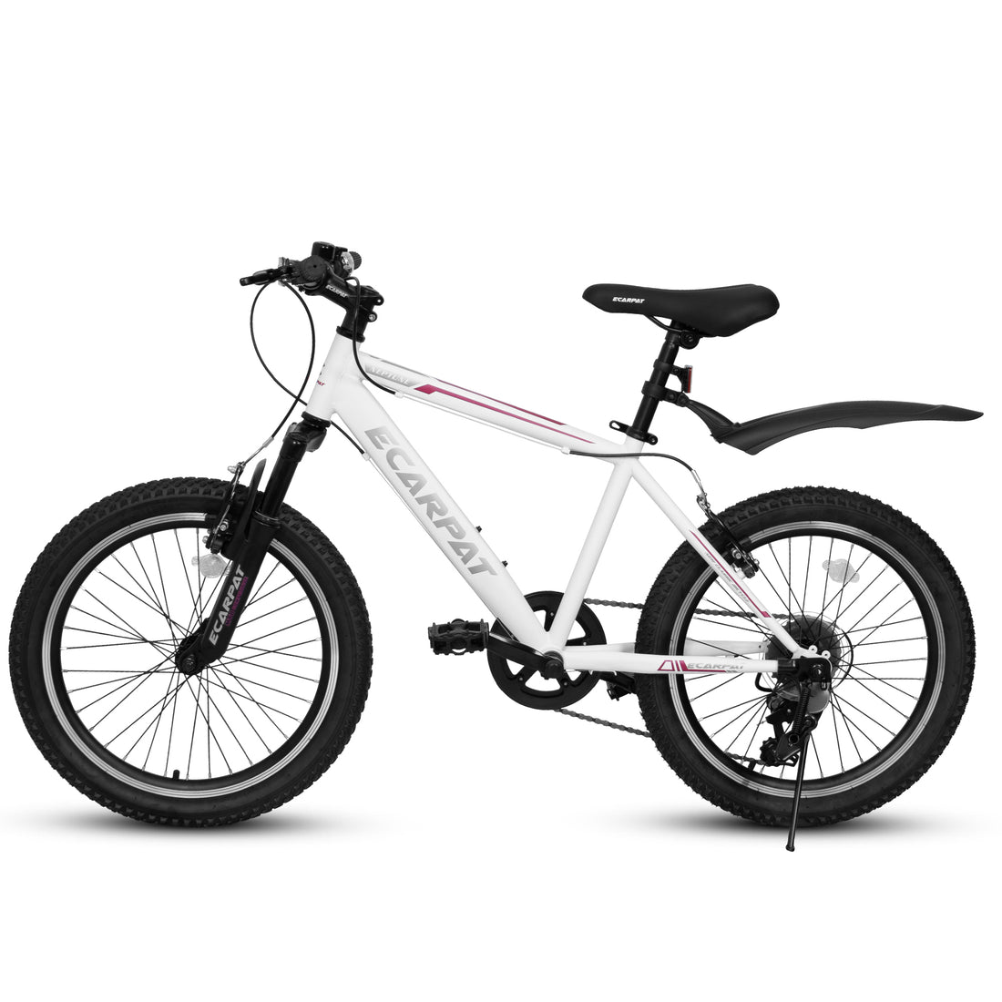 A20215F 20 Inch Kids Bike Shock Absorber Front Plug 7 Speed Lever Transmission Fender Universal For Boys And Girls White Pink Without Anti Slip Garden & Outdoor Casual Muscle Building Iron